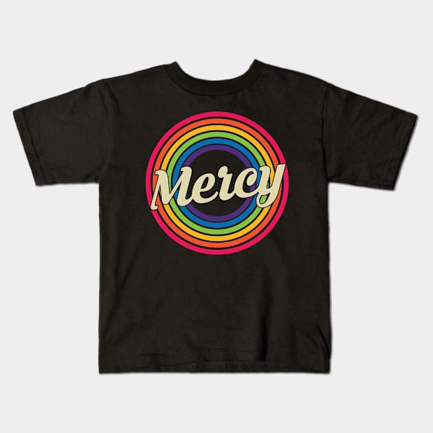 Mercy - Retro Rainbow Style Kids T-Shirt by MaydenArt